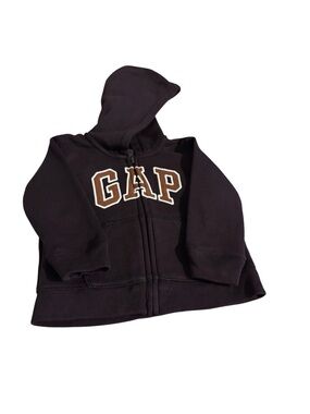 Baby GAP Toddler Boy Brown Zip-Up Hoodie with GAP Logo